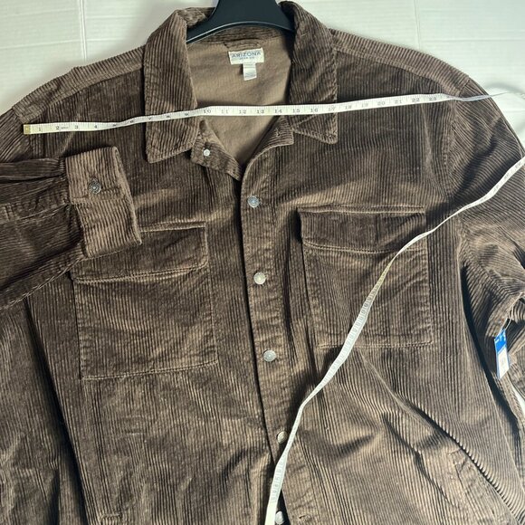 Arizona Jean Co Brown Corduroy Button-Up Shirt jacket shacket 4XLT 100% Cotton - Picture 9 of 12